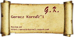 Gerecz Kornél névjegykártya