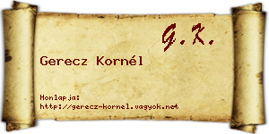 Gerecz Kornél névjegykártya